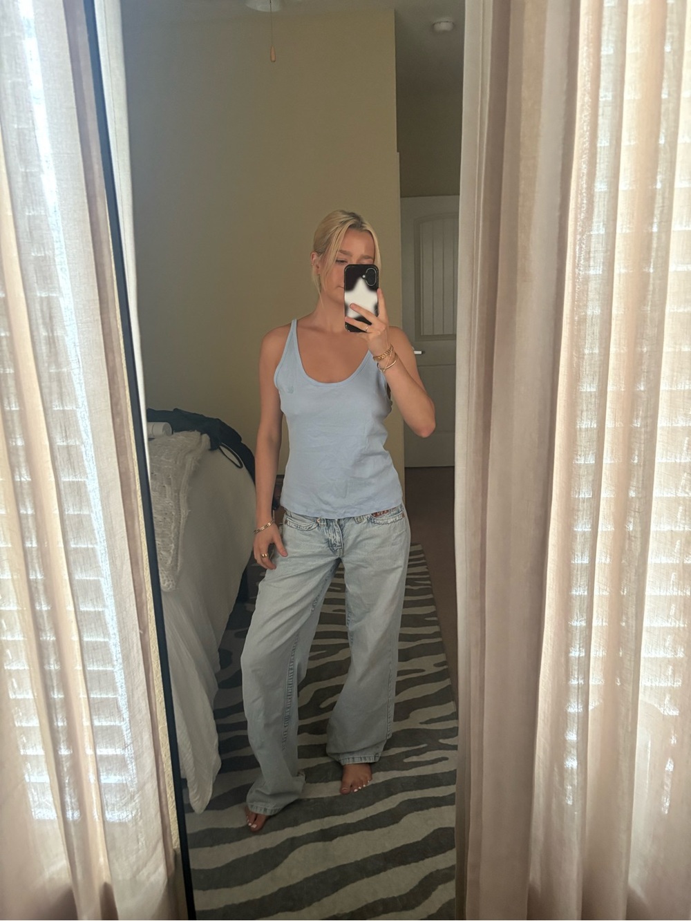 H&M Pale Blue Scoop Neck Tank Top